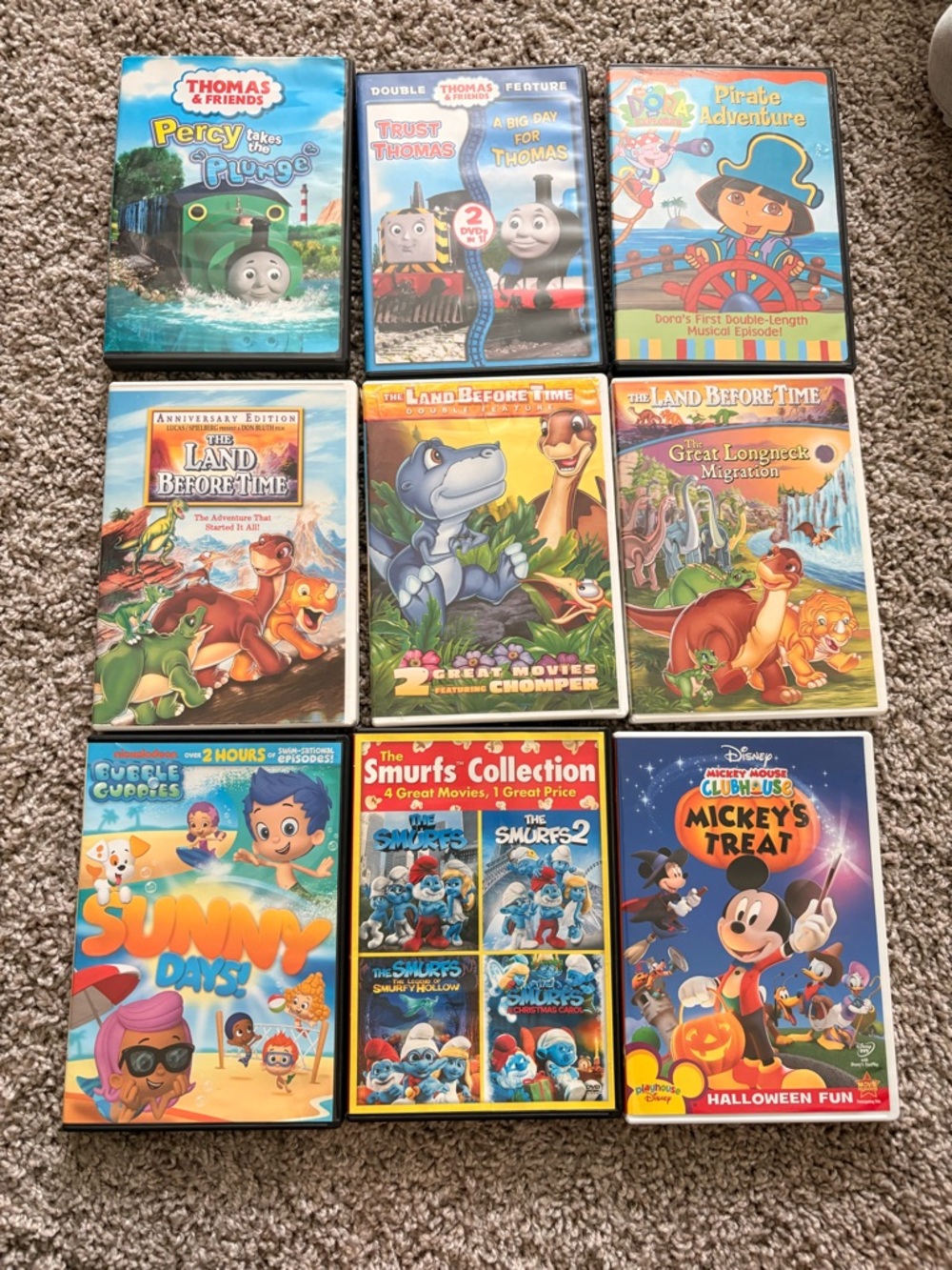 9 dvds toddler favorites including Mickey, Thomas and Friends, Dora, and more